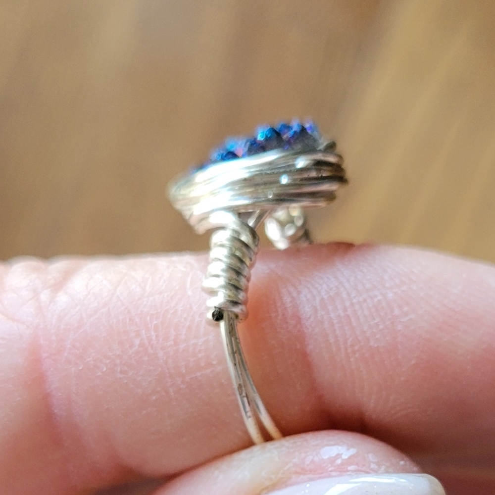 Wire Wrap Silver Ring With Gemstone - image 5